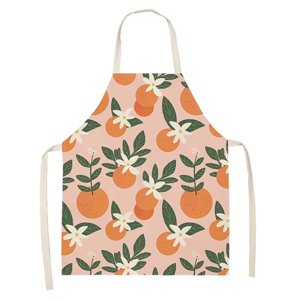 

Orange Print Apron, Multicolor