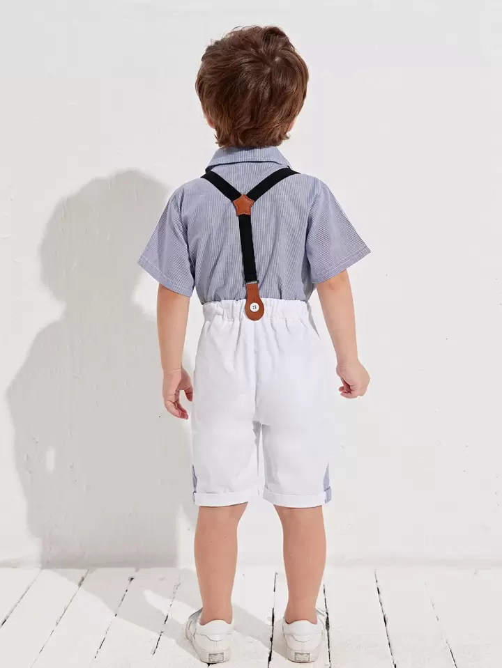 C'est le nouveau Garçon Chemise à rayures à nœud papillon Short