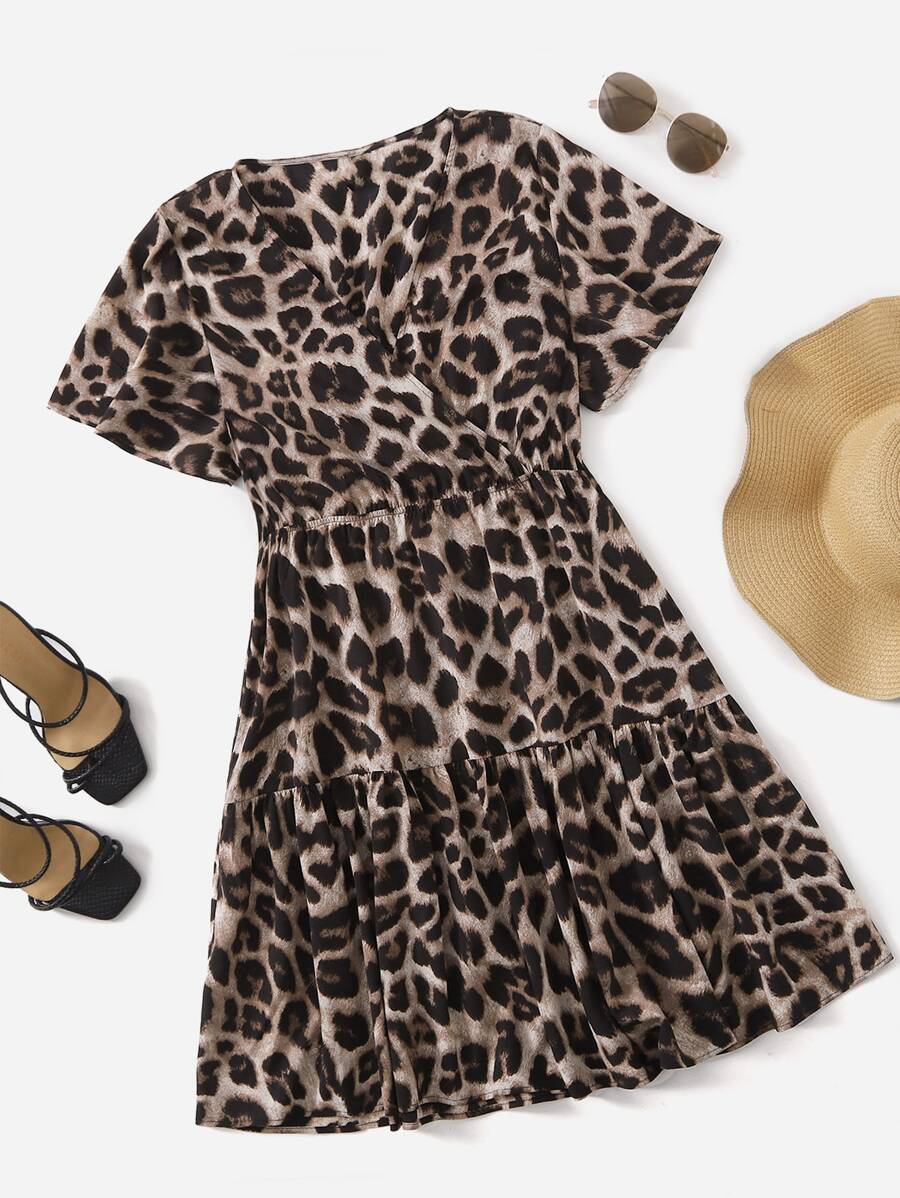 SHEIN LUNE Đầm Plus Size Viên lá sen Tất cả trên in Boho - Nhiều màu - Xem 1