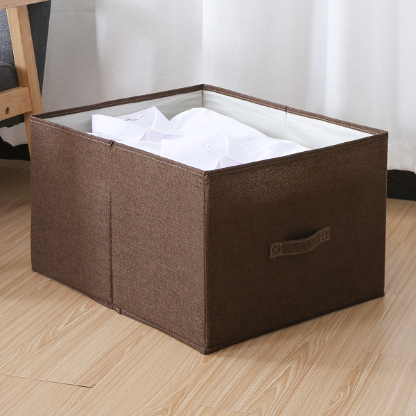 

1pc Foldable Storage Box, Coffee brown