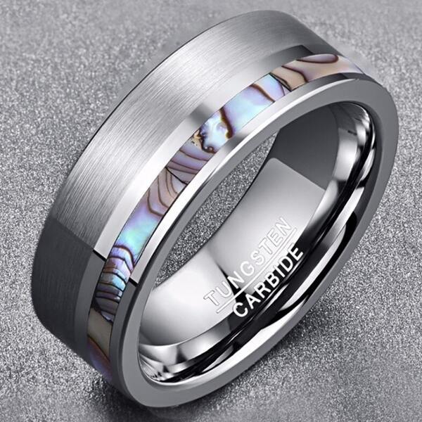 

Men Shell Pattern Ring, Silver