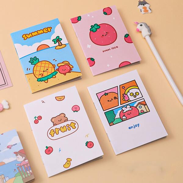 

1pc Cartoon Graphic Random Notebook, Multicolor