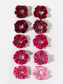 1pc/10pcs Satin Scrunchies, Suitable For Everyday Use Hair Ties Scrunchy Hair Ties, Casual Ponytail - Multicolor - View 2