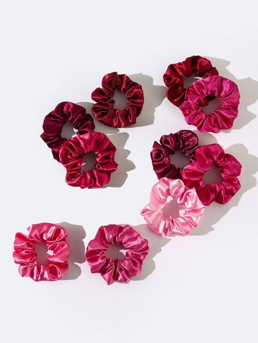 Flawless Pack Of 2 Pink-Hair Scrunchies in Silk Satin