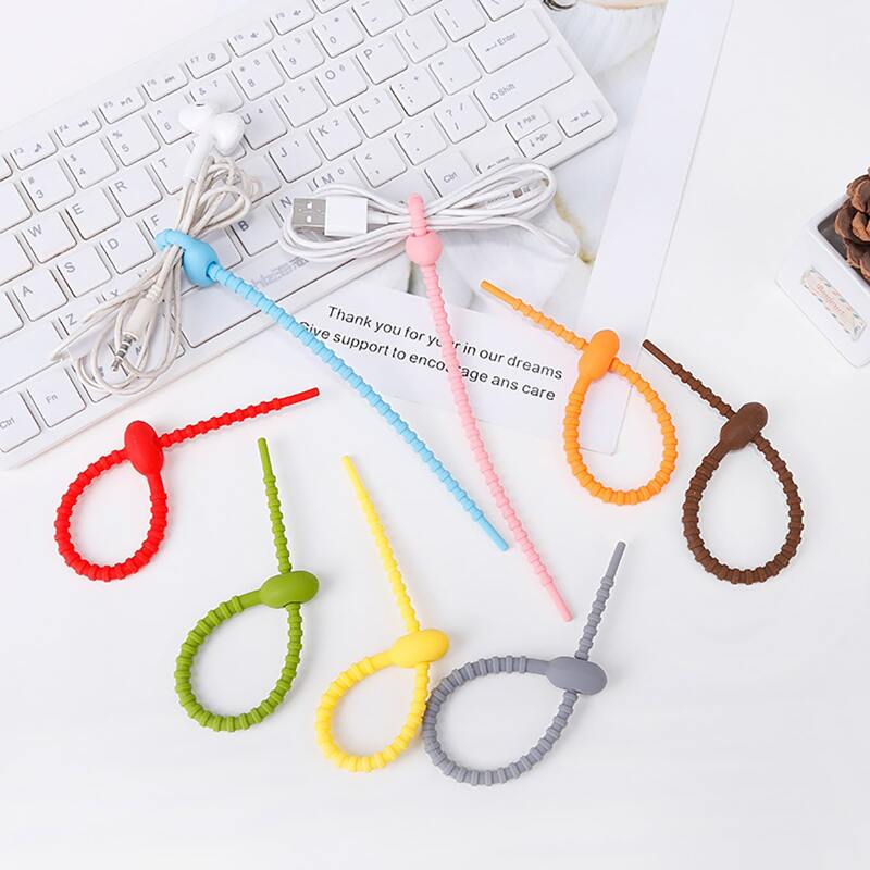 

4pcs Random Color Data Cable Tie, Multicolor