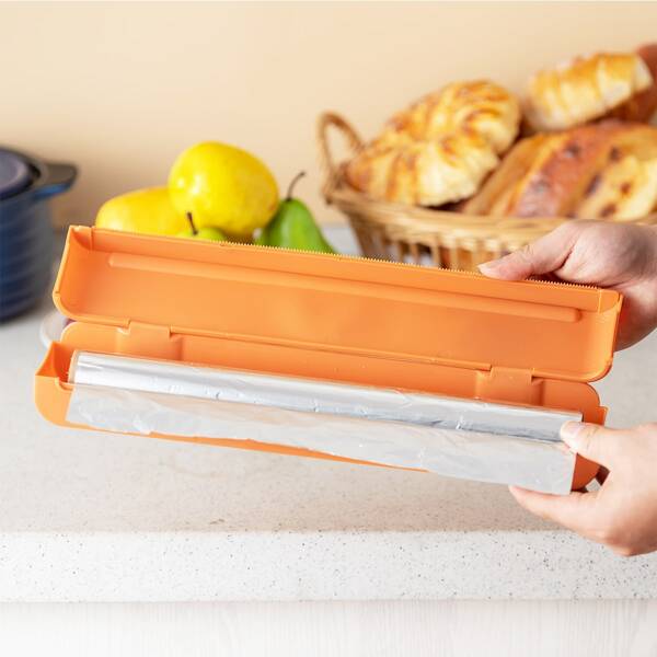 

1pc Random Plastic Wrap Dispenser Box, Multicolor