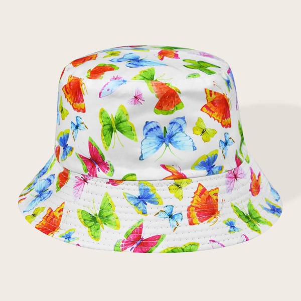 

Butterfly Print Bucket Hat, Multicolor