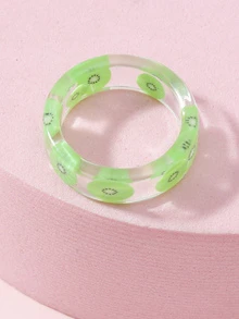 小女童水果裝飾戒指 - 綠色 - 查看 2