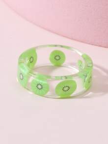 小女童水果裝飾戒指 - 綠色 - 查看 3