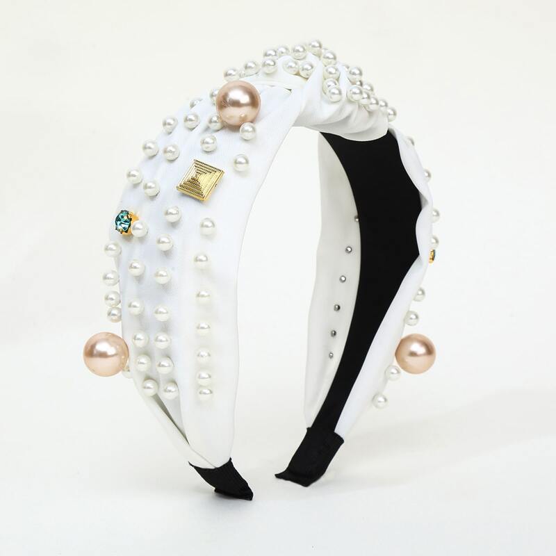 

Faux Pearl Decor Headband, White