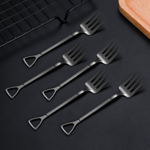 

1pc Stainless Steel Mini Fork, Black