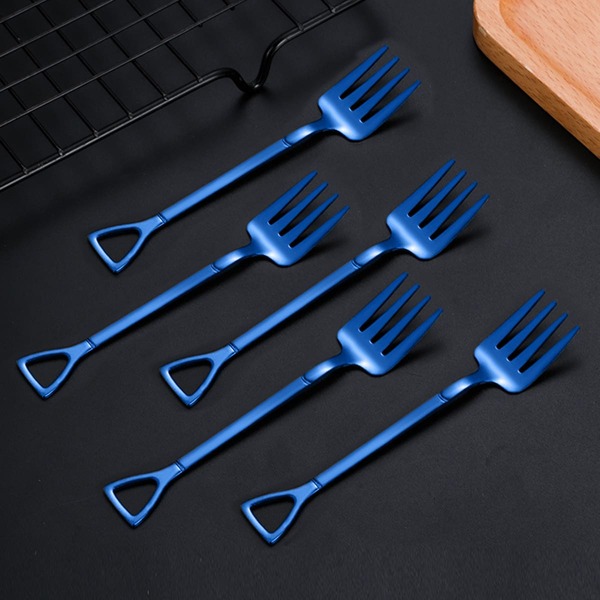 

1pc Stainless Steel Mini Fork, Royal blue
