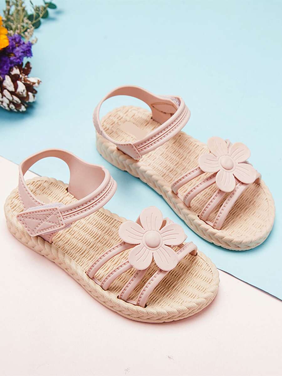 Sandalias de niñitas con flor - Rosa - Ver 1