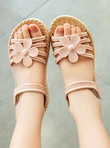 Sandalias de niñitas con flor - Rosa - Ver 3