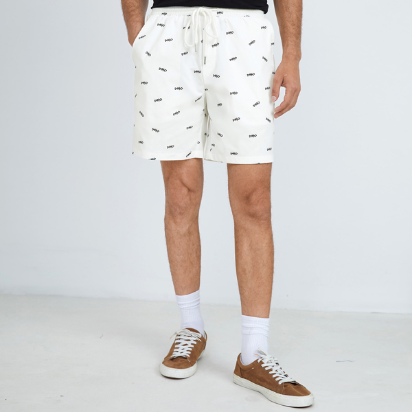 

Men Allover Print Shorts, White