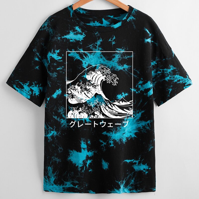 

Wave Graphic Tie Dye Tee, Multicolor