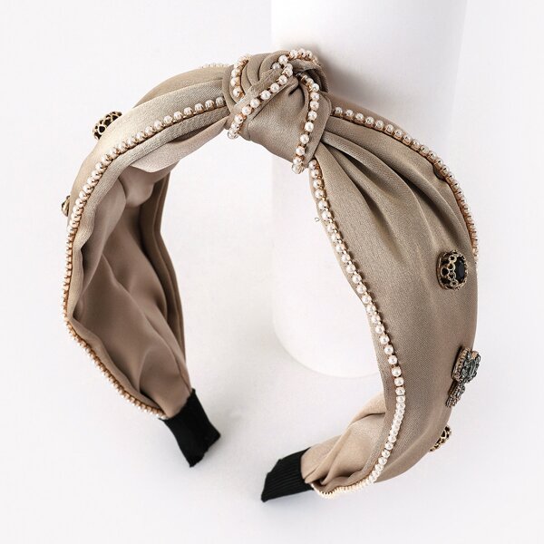 

Faux Pearl Decor Headband, Apricot