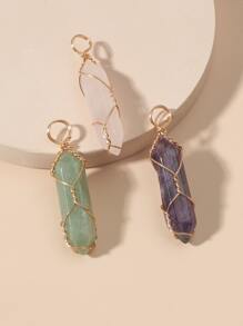 3入組石頭吊墜DIY首飾飾品 - 彩色 - 查看 2