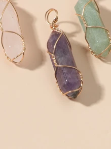 3入組石頭吊墜DIY首飾飾品 - 彩色 - 查看 3