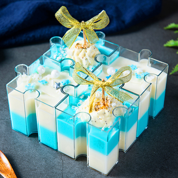 

4pcs Jigsaw Shaped Dessert Cup, Clear