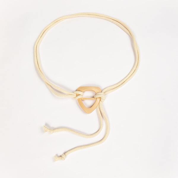 

Geometric Decor Rope Belt, Beige
