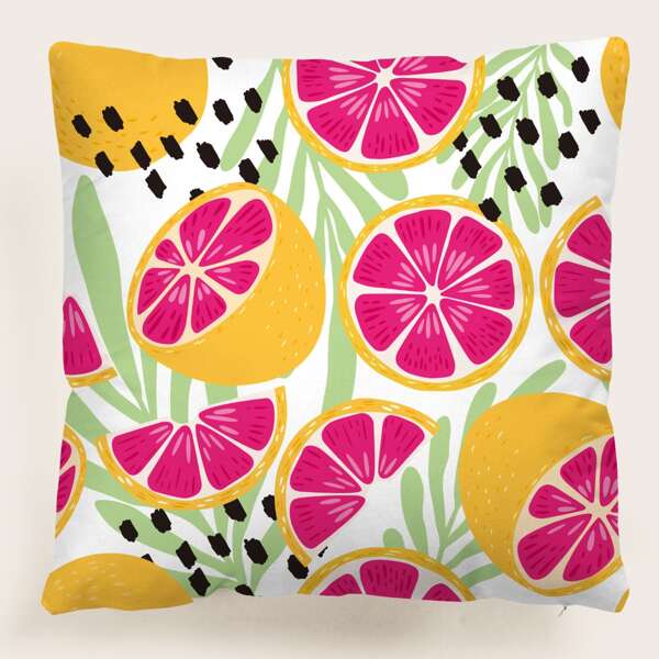 

Grapefruit Print Cushion Cover Without Filler, Multicolor