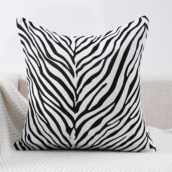 

Zebra Stripe Pattern Cushion Cover Without Filler, Black and white