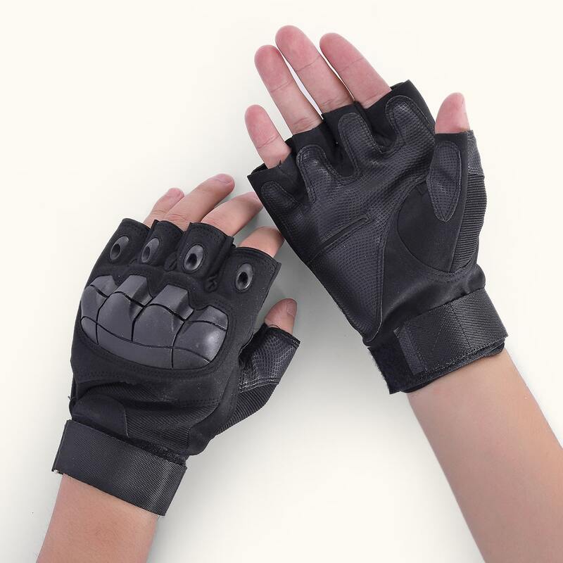 

1pair Half Finger Riding Gloves, Black