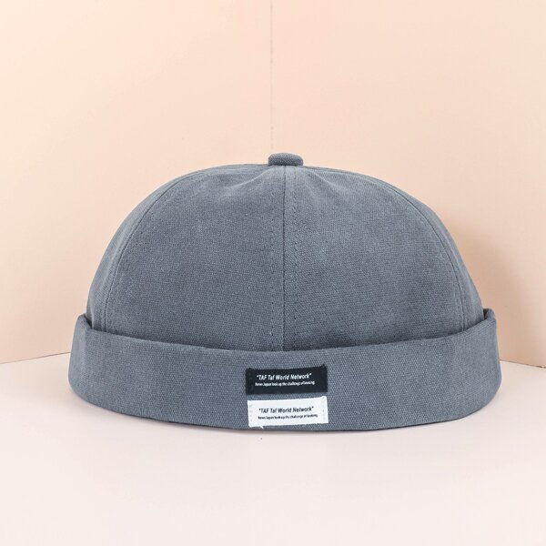 

Letter Patch Docker Hat, Grey