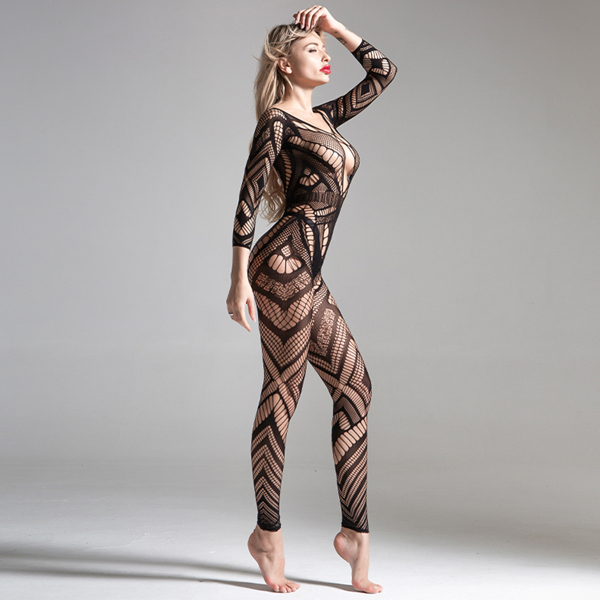 

Cut-out Fishnet Bodystocking, Black