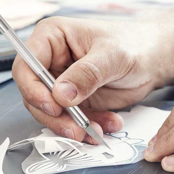 

Нож и лезвие для резьбы 52шт, Серебряные