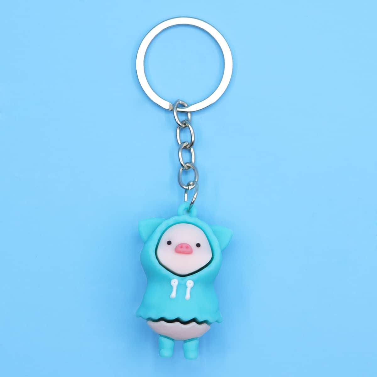 

Cartoon Pig Charm Keychain, Multicolor