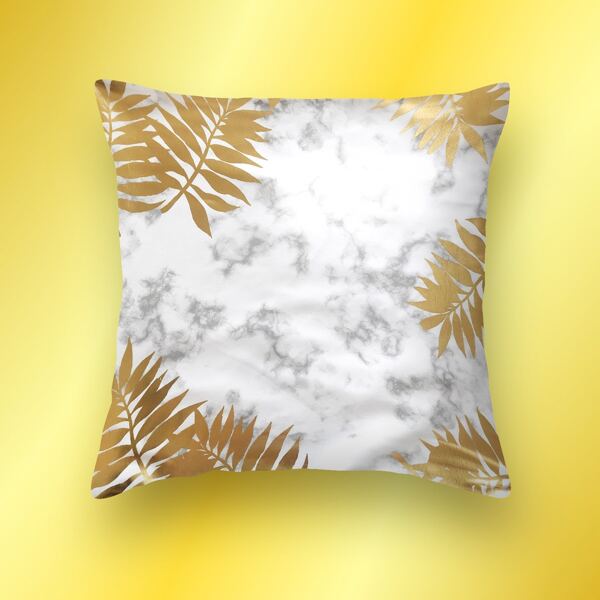 

Leaf Print Cushion Cover Without Filler, Multicolor