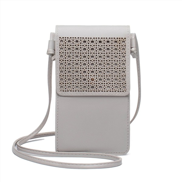 

Hollow Out Flap Phone Bag, Grey