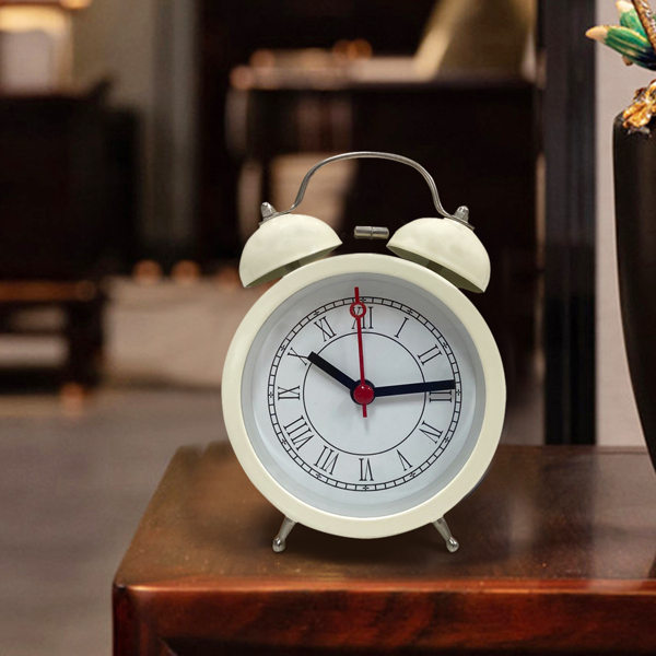 

1pc Simple Alarm Clock, Beige
