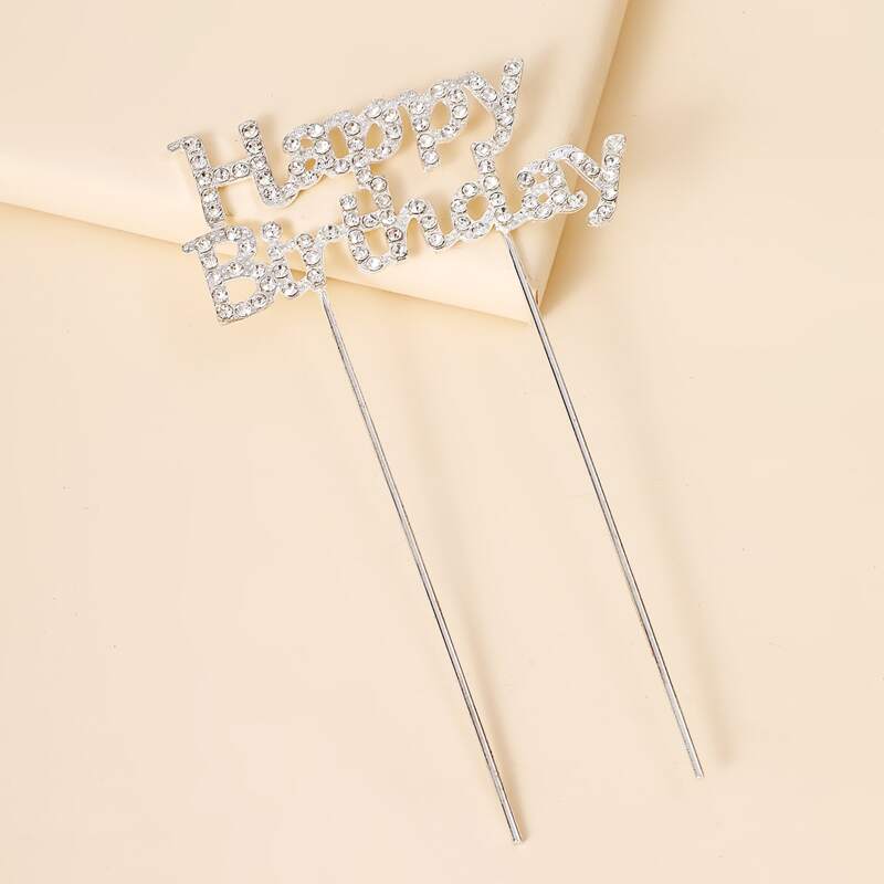 

Rhinestone Birthday Letter Decor Hair Pin, Silver