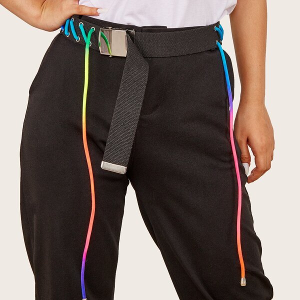 

Ombre Rope Decor Tape Belt, Black