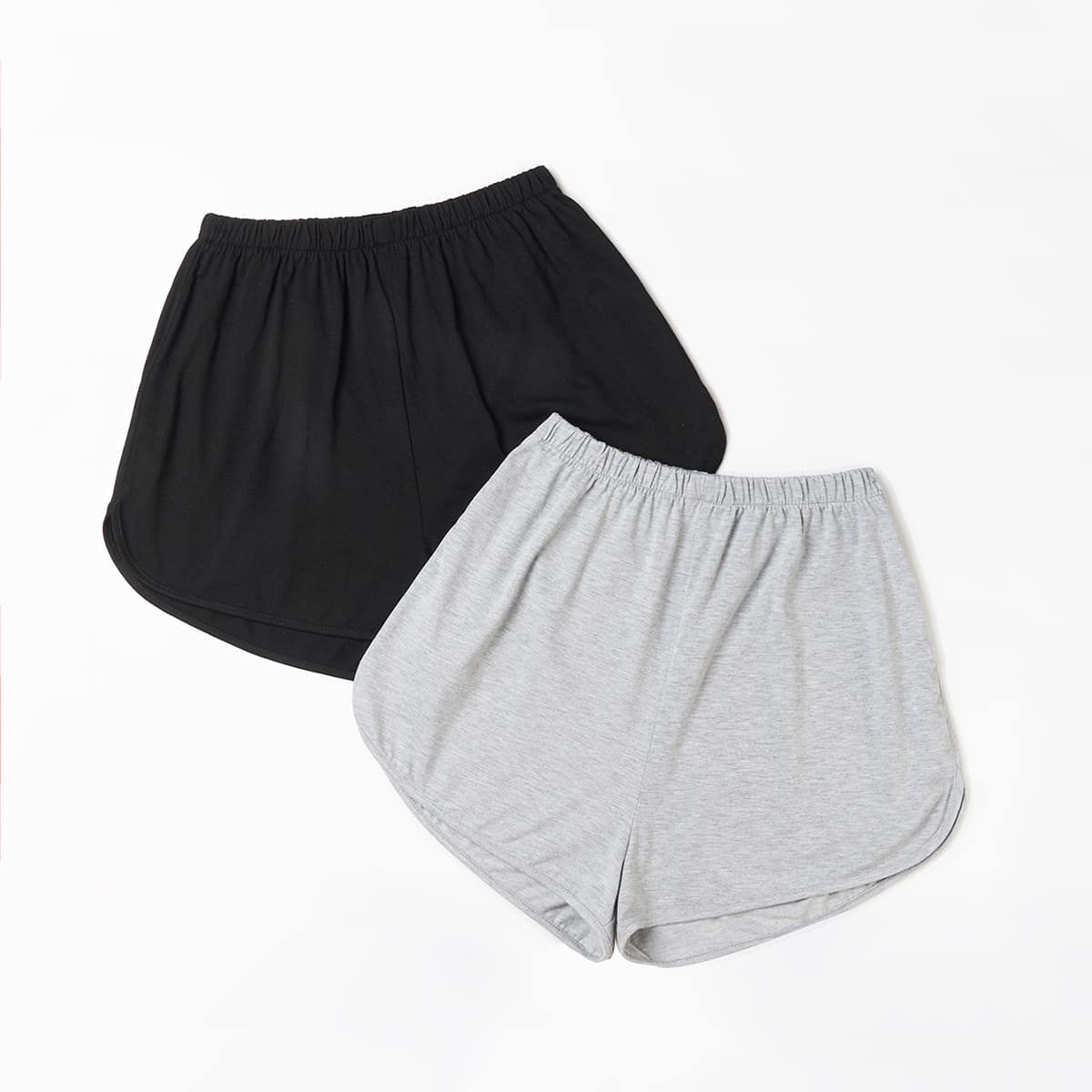 

2pcs Solid Track Shorts, Multicolor