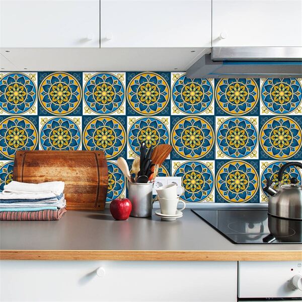 

10pcs Mandala Print Wall Sticker, Multicolor