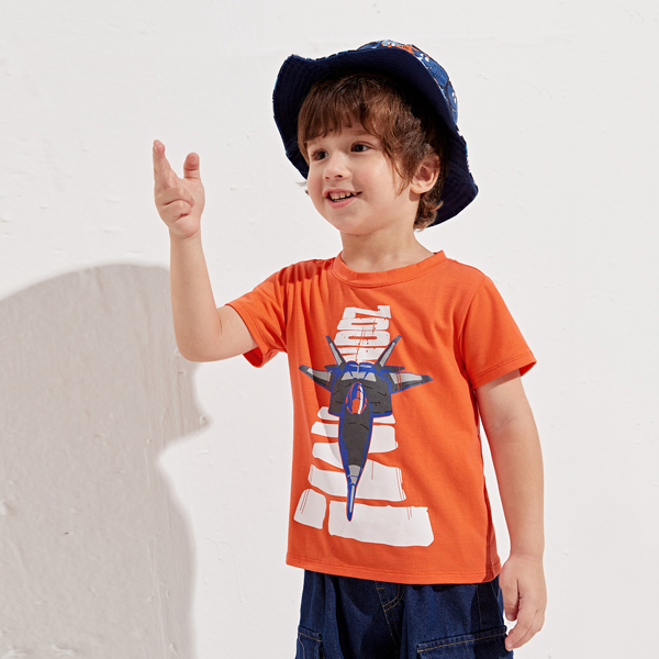 

Toddler Boys Graphic Print Tee, Orange