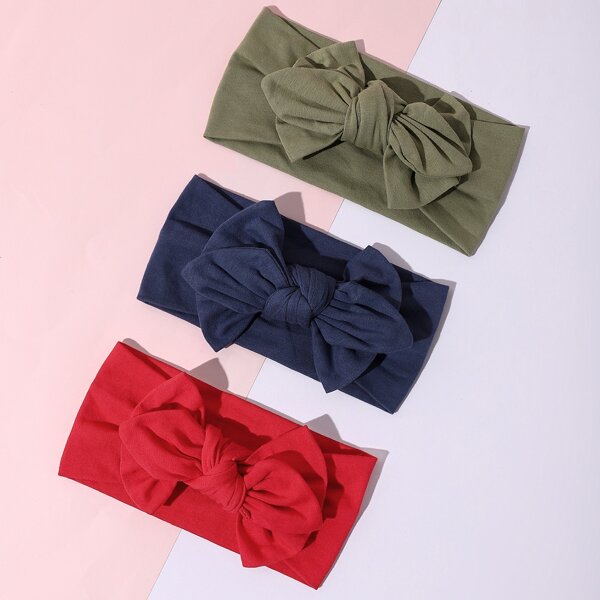 

3pcs Baby Bow Knot Decor Headband, Multicolor