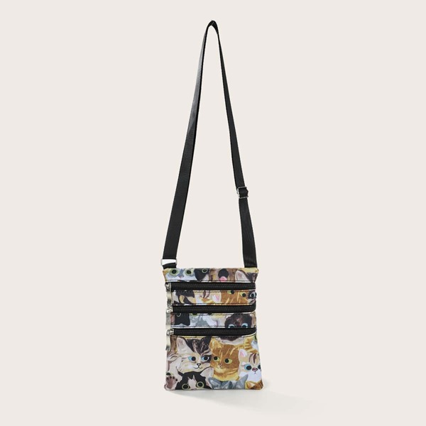 

Cartoon Graphic Crossbody Bag, Yellow