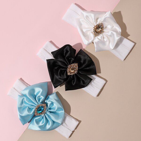 

3pcs Baby Rhinestone Decor Headband, Multicolor