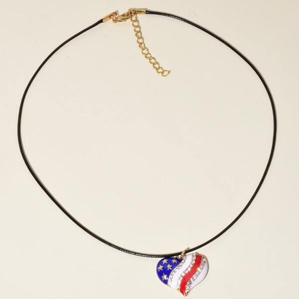 

Heart Pendant Necklace, Multicolor