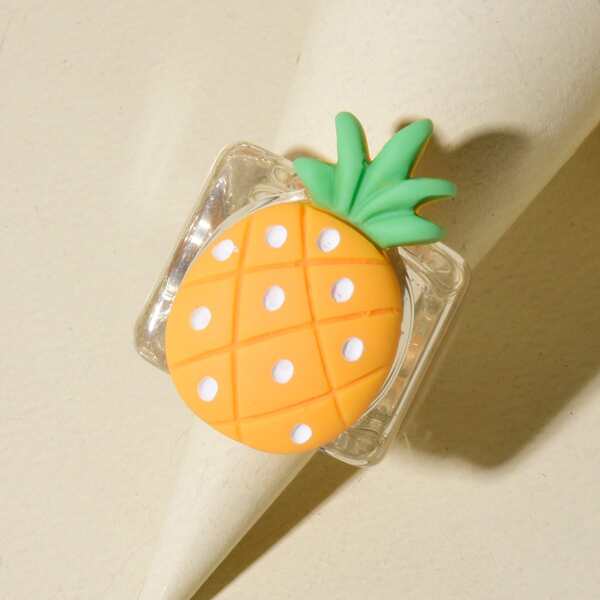 

Pineapple Decor Resin Ring, Yellow
