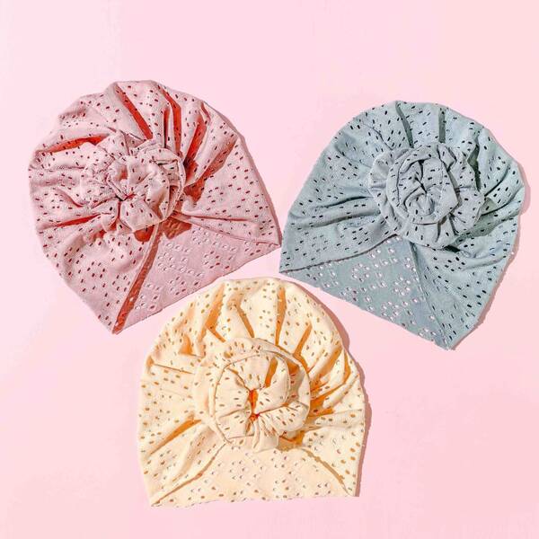 

3pcs Baby Plain Head Wrap, Multicolor