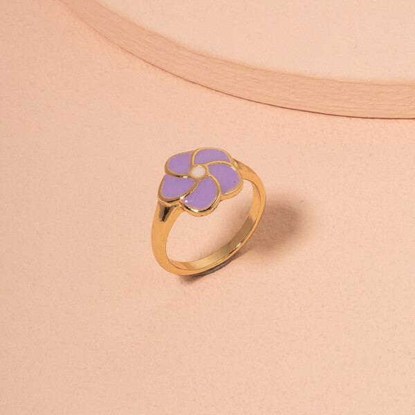 

Flower Pattern Ring, Multicolor