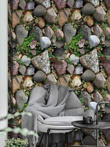 1pc Stone Pattern Wall Paper, Modern PVC Stone Print Decorative Wall Paper For Home Decoration, Renovation Stickers Peel Wall Panels, Wall Paper, Wallpapers, Spring Decoration Items Refresh Your Home, Rama Decoration Stickers - Multicolor - View 3