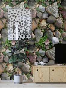 1pc Stone Pattern Wall Paper, Modern PVC Stone Print Decorative Wall Paper For Home Decoration, Renovation Stickers Peel Wall Panels, Wall Paper, Wallpapers, Spring Decoration Items Refresh Your Home, Rama Decoration Stickers - Multicolor - View 4