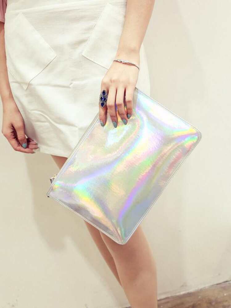 Holographic Clutch Bag SHEIN IN